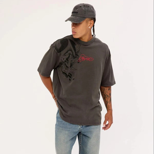 Hot Sale Men Drop Shoulder Boxy Graphic Tee Oversized Short Sleeve Breathable Cotton Casual Daily Wear Loose Top top mens - Product Image 1
