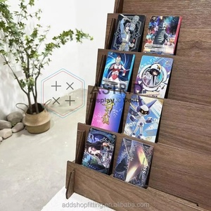 ชั้นวางของไม้แบบมีชั้นพร้อมตัวนำทางการ์ด 3 ชั้น สไตล์สแกนดิเนเวียน ของตกแต่งบ้าน ประกอบสำเร็จแล้ว วางตั้งโต๊ะแนวตั้ง - Product Image 5