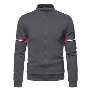Factory Wholesale Unisex <b>Varsity</b> <b>Jacket</b> with Embroidery Breathable Fleece Fabric Solid Colors Casual Winter Outerwear - Product Image 4