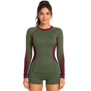 Custom Printed Compression Shirt Long Sleeve <b>Women</b> <b>Rash</b> <b>Guard</b> Wholesale High Quality Premium Feel Outdoor Apparel - Product Image 1