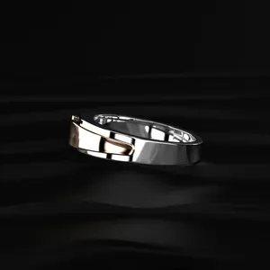 Bague de fiançailles pour homme en diamant rond de 0,5 ct certifié IGI, bicolore, provenant d'un fournisseur indien, diamant cultivé en laboratoire. - Product Image 3