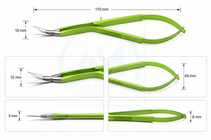 Ciseaux chirurgicaux ophtalmiques de qualité supérieure Al Mida Healthcare certifiés CE avec garantie à vie, en acier inoxydable, précision et tranchant élevés - Product Image 5