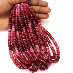 Cuentas de Cuarzo Cereza en Forma de Rondelle: Cuentas de Piedras Preciosas AAA para la Creación de Joyas - Product Image 1