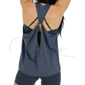 Camiseta Deportiva Personalizada para Mujer, Talla Grande, Corte Holgado, Cuello Redondo, Sin Mangas, Doble Forro, Transpirable, Elástica en Cuatro Direcciones, para Verano - Product Image 5