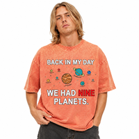 T-shirt Homme 230 g/m² en Coton Lourd 100% Coton, Style Vintage Délavé à l'Acide, Coupe Oversize, Motif Camping-car, Impression par Transfert Thermique, Hauts Streetwear Personnalisés