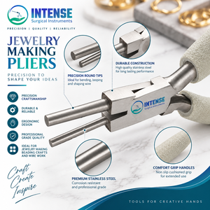 Pince à bec rond professionnel en acier inoxydable pour la fabrication de bijoux, pince de précision pour la formation de boucles de fil avec poignée confortable - Product Image 2