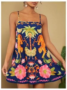 Floerns Robe Cami sans manches tropicale pour femme, robe courte ample de style A-line pour les vacances - Product Image 2