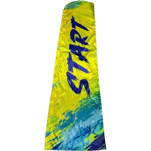 Drapeau promotionnel rectangulaire Shepherd's Bush pour team building, en polyester rouge imprimé numériquement, avec mât en aluminium durable - Product Image 3