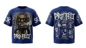 T-shirt en coton ample pour homme, style streetwear hip-hop, respirant, avec logo personnalisé, prix de gros abordable - Product Image 2