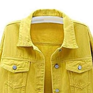Chaqueta vaquera azul desgastada de gran tamaño para mujer, estilo casual urbano, abrigo de mezclilla con botones de algodón, transpirable y ligero, tipo blusón, OEM - Product Image 3
