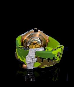 Montres mécaniques en acier inoxydable pour hommes, style Buss Down Moissanite, luxe Iced Out VVS, avec boîte - Product Image 3