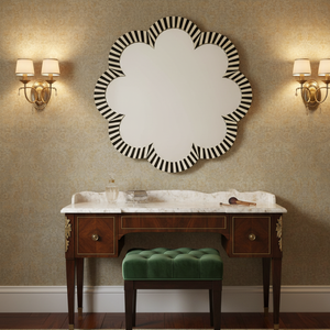 Espejo de Pared Redondo Decorativo de Resina de 32 Pulgadas, Marco Moderno y Elegante para Decoración del Hogar, para Sala de Estar, Dormitorio, Baño, para Colgar en la Pared - Product Image 5