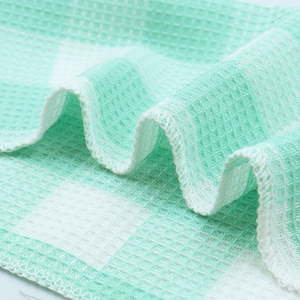Turquoise blanc 100% coton gaufré à carreaux serviettes de cuisine Super doux Super absorbant 12X12 torchons tissés lavables - Product Image 3