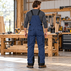 Salopette de travail utilitaire pour hommes avec fermeture éclair frontale, poches cargo sur les cuisses et genouillères renforcées – Idéale pour atelier et menuisier - Product Image 5