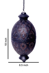 โคมไฟโมร็อกโกทำมือสไตล์วินเทจ  ที่แขวนเทียนเหล็กตกแต่งบ้าน สำหรับตกแต่งภายในและภายนอก - Product Image 5