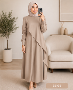 Robe maxi modeste pour femmes, manches longues, style abaya islamique, robe de soirée élégante et décontractée pour musulmanes - Product Image 4