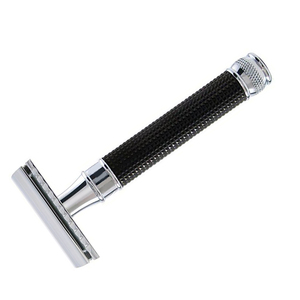 Rasoir de sécurité classique Prestige à double tranchant en acier inoxydable avec manche en bois pour homme, idéal pour l'épilation du maillot de bain - Product Image 1