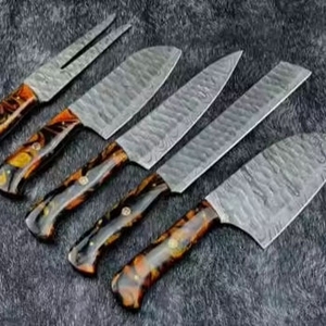Lot de 10 couteaux de chef professionnels japonais écologiques en acier Damas et bois de rose, comprenant un couteau - Vente chaude - Product Image 2
