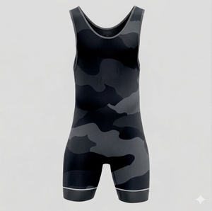 Maillot de lutte haute performance respirant en polyester/coton tricoté pour homme, coupe ajustée, haute qualité, pour la musculation - Product Image 2