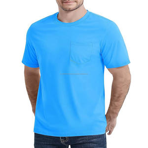 T-shirts pour hommes de haute qualité 100% polyester, coupe ajustée élégante, poche avant, impression personnalisée en gros, vêtements de sport lavés - Product Image 6