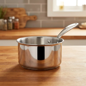 Modern 18cm Triply Stainless Steel Saucepan 304 Food Grade with <b>Lid</b> Heavy Duty Kitchen Cookware for Home Cooking Restaurant - Product Image 5