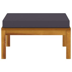 Reposapiés de madera maciza de Acacia con cojín gris oscuro, accesorio para muebles de patio - Product Image 3