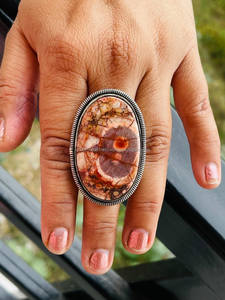 925 Bague en argent sterling massif Fabriqué à la main One Of Kind Southwestern cadeau sa bague d'Halloween cadeau elle - Product Image 2