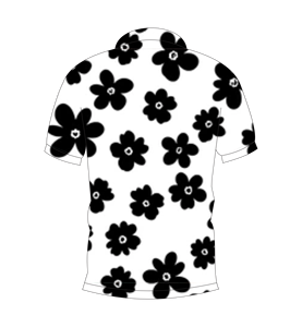 Polo à imprimé floral blanc et noir pour hommes, chemise décontractée à manches courtes, mode été - Product Image 5