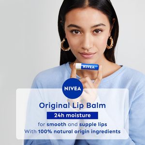 Baume à lèvres NIVEA Original Care 4,8 g |   Formule 24H qui fond dans l'humidité |   Huiles Naturelles |   Lèvres nourries, 4,8 g - Product Image 3