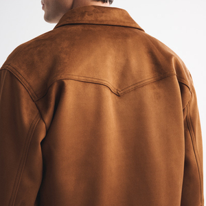 TWILLSPORTS <b>Men's</b> Zipper Leather Knitted Waterproof Windproof Breathable Anti-Bacterial Heated Casual Bomber <b>Jacket</b> lightweight - Product Image 4