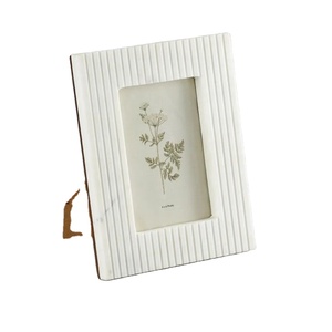 Natural <b>white</b> stone luxury lining fluted design photo <b>frame</b> elegant handmade decorative <b>frame</b> perfect for home and office decor - Product Image 1