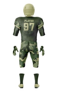 Uniformes de football américain personnalisables, 100% polyester, sublimation, dégradé de couleurs, évacuation de l'humidité, ensembles ajustés pour hommes adultes - Product Image 4
