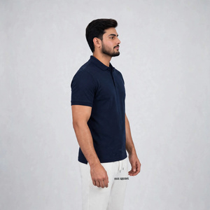 Anti-Wrinkle Knitted Cotton Slim Fit <b>Half</b> Sleeve Casual <b>Shirt</b> with Pocket Breathable Fabric for Men - Product Image 3