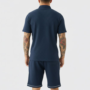 Conjunto de Camiseta Polo y Pantalones Cortos Personalizados para Hombre, 100% Algodón, 2 Piezas, Ropa Urbana, Pantalones Cortos hasta la Rodilla, Logotipo Serigrafiado, OEM 4. - Product Image 1