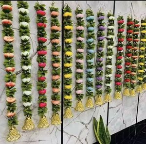 Indian Wedding Backdrop String Rose Artificial Flower Hanging Sangeet Event Housewarming Party Wedding Decor Handmade Garlands - Product Image 1