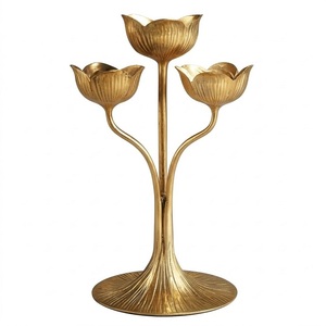 Portavelas de Metal de Aluminio con Diseño Acanalado Estilo Boho para Centros de Mesa de Hogar, Oficina, Fiestas y Celebraciones - Product Image 3