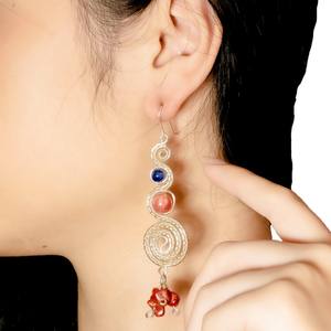 BeGems, joyería de gama alta de Vietnam, pendientes de plumas de pavo real para mujer, joyería elegante hecha a mano - Product Image 3