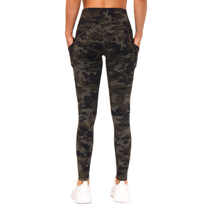 High Waist Camouflage Print <b>Leggings</b> Women Full Length Stretch Breathable Yoga Pants <b>With</b> <b>Pockets</b> Sporty Activewear Knitted Fit - Product Image 5