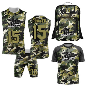 Ensemble de maillots de basket-ball camouflage Wolves, vêtements de sport sublimés respirants pour adultes, tenue d'équipe unisexe avec sac à dos - Product Image 1