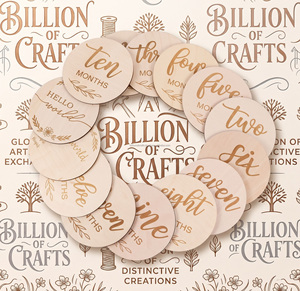 Billion Of Crafts Wooden Baby <b>Milestone</b> <b>Cards</b> Personalized Engraved Monthly Growth Tracker For Newborn Photography Keepsake Set - Product Image 1