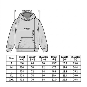 Sudadera con Capucha Gris con Gráfico de Rayo, Lavado Ácido, Estilo Urbano, Corte Holgado, Hombros Caídos, Efecto Desgastado, Algodón Suave - Product Image 6