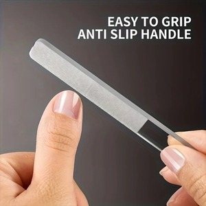 2/5 pièces Lime à ongles en verre, double face, durable, jetable, à grain 100, 9 cm, pour soin des ongles - Product Image 6
