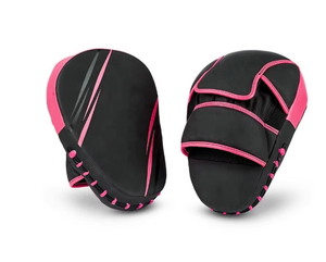 Mitaines de boxe en PU noir et rose, équipement de protection, fermeture à boucle élastique réglable pour adultes unisexe - Product Image 3