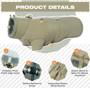 Chaqueta de Invierno para Perros de Clase Premium, Impermeable, Resistente al Viento, Abrigo Cálido para Perros, Chaleco Grueso para Clima Frío, para Exteriores - Product Image 5