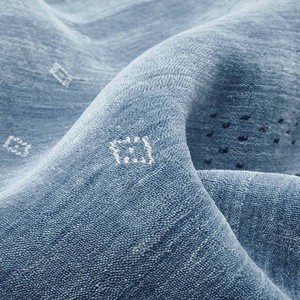 Tapis tribal bleu clair, tissé à la main, géométrique, en laine marocaine, style minimaliste pour salon, chambre à coucher, décoration intérieure - Product Image 4