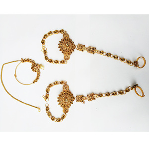 Indian Trendy Classic Choker Engagement Anniversary Wedding Party Necklace Earrings Headpiece <b>Set</b> Traditional <b>Crystal</b> Kundan - Product Image 5