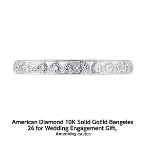 American Diamond 10K <b>Solid</b> <b>Gold</b> <b>Bangles</b> 2*6 for Wedding Engagement Gift - Product Image 2