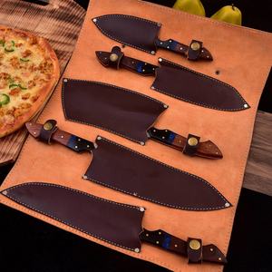 Ensemble de couteaux de cuisine en acier Damas faits à la main avec manches en bois, ensemble de couteaux de chef professionnels pour la vente en gros, OEM et marque privée - Product Image 6