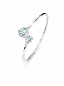 Brazalete de Aguamarina y Diamantes en Plata de Ley 92.5 KLSB-20686 - Product Image 1