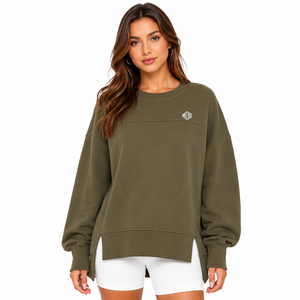 Sudadera Oversize de Felpa Francesa para Mujer, Cuello Redondo, Hombros Caídos, Puños Acanalados, Logotipo en el Pecho, Fabricación Personalizada - Product Image 1